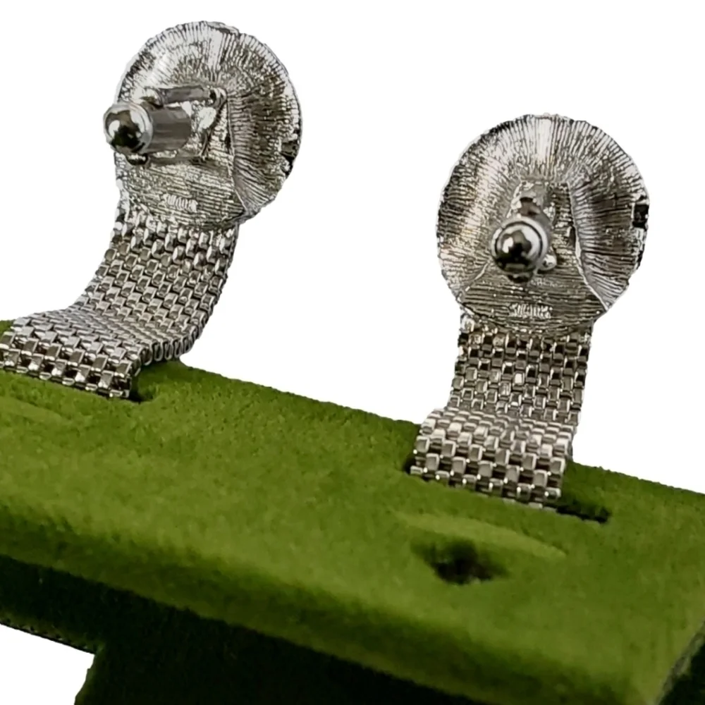 SWANK LUXURY VINTAGE SAPPHIRE BLUE & SILVER MEN'S‎ CUFF LINK